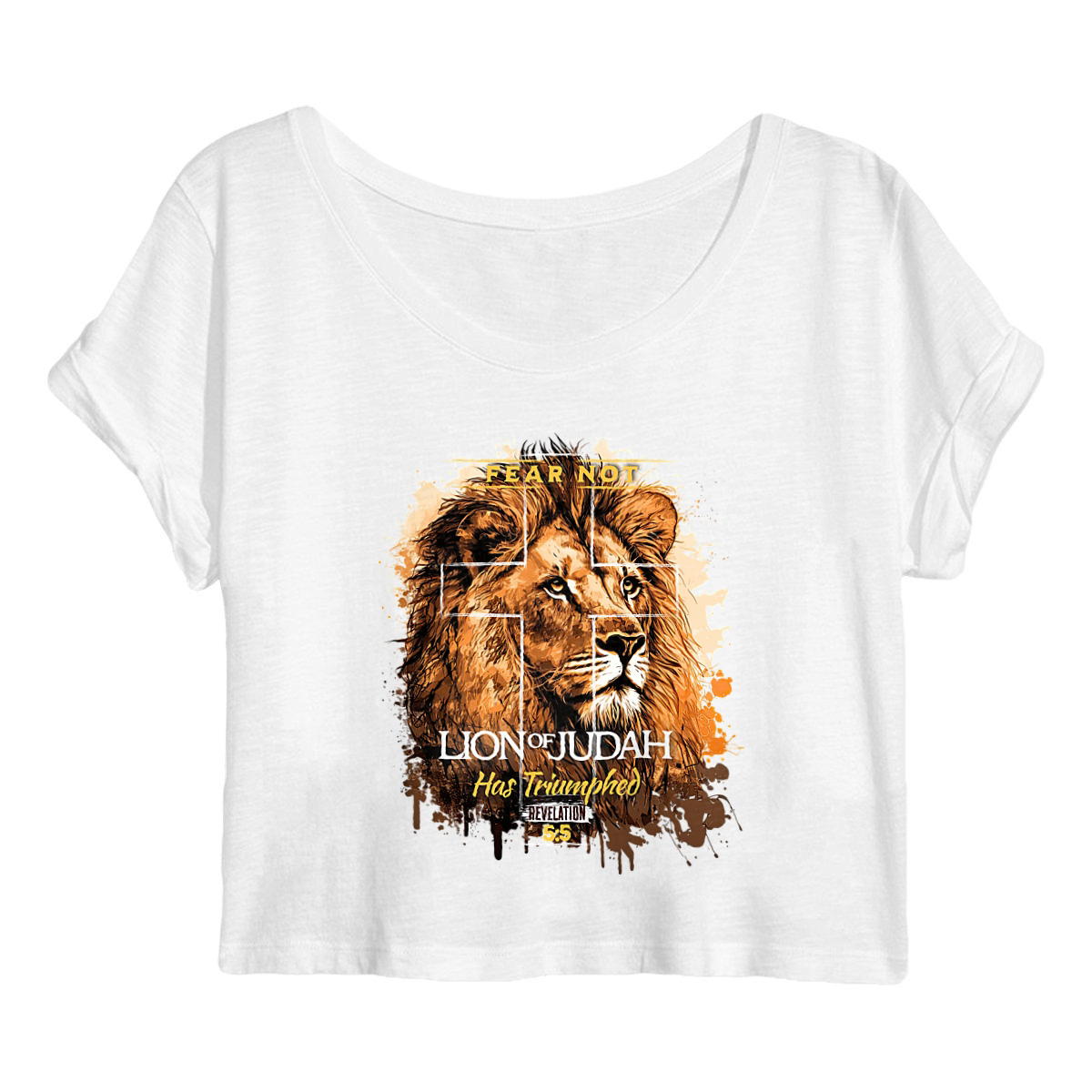 Image back Women's crop top Premium+ fear not, lion of Judas