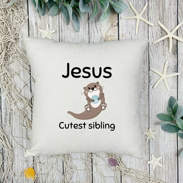 Image front Cushion Premium+ Jesus's cutest Sibling 