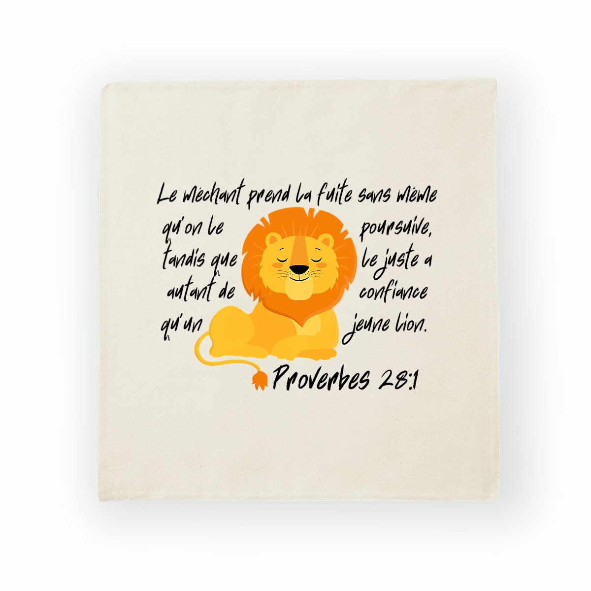 Image back Cushion cover Proverbes 28:1