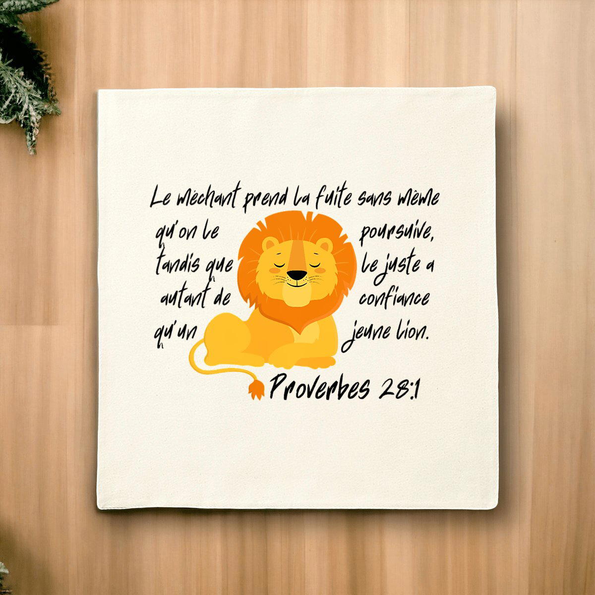 Image front Cushion cover Proverbes 28:1