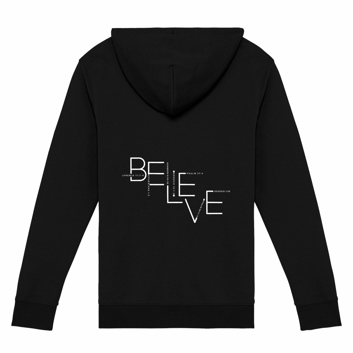 Image back Unisex Zip Hoodie - Premium Plus BELIEVE