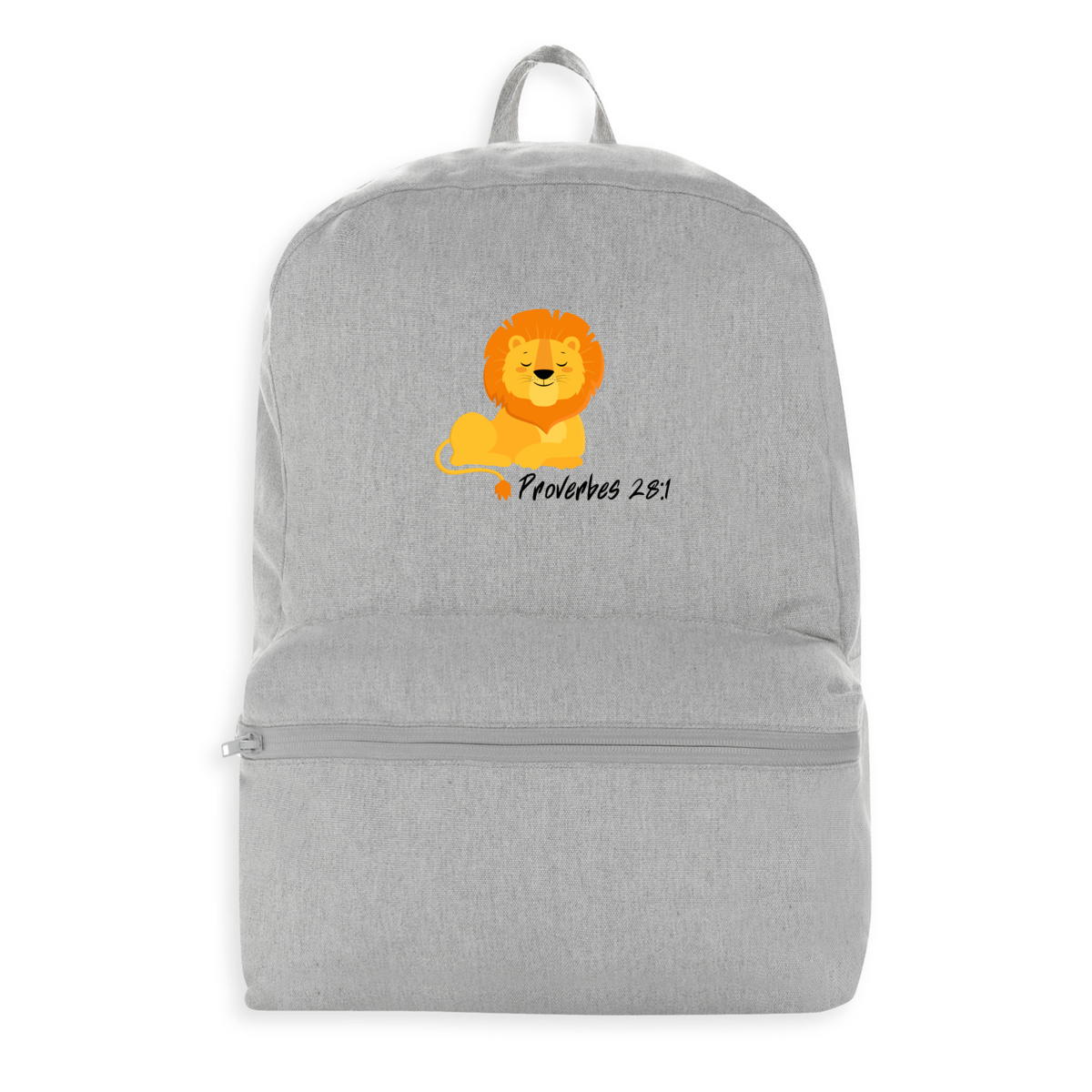 Image front 100% recycled backpack Proverbes 28:1