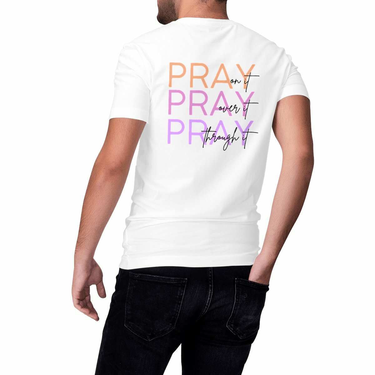 Image front Heavyweight Unisex t-shirt - Premium Plus Pray 3x