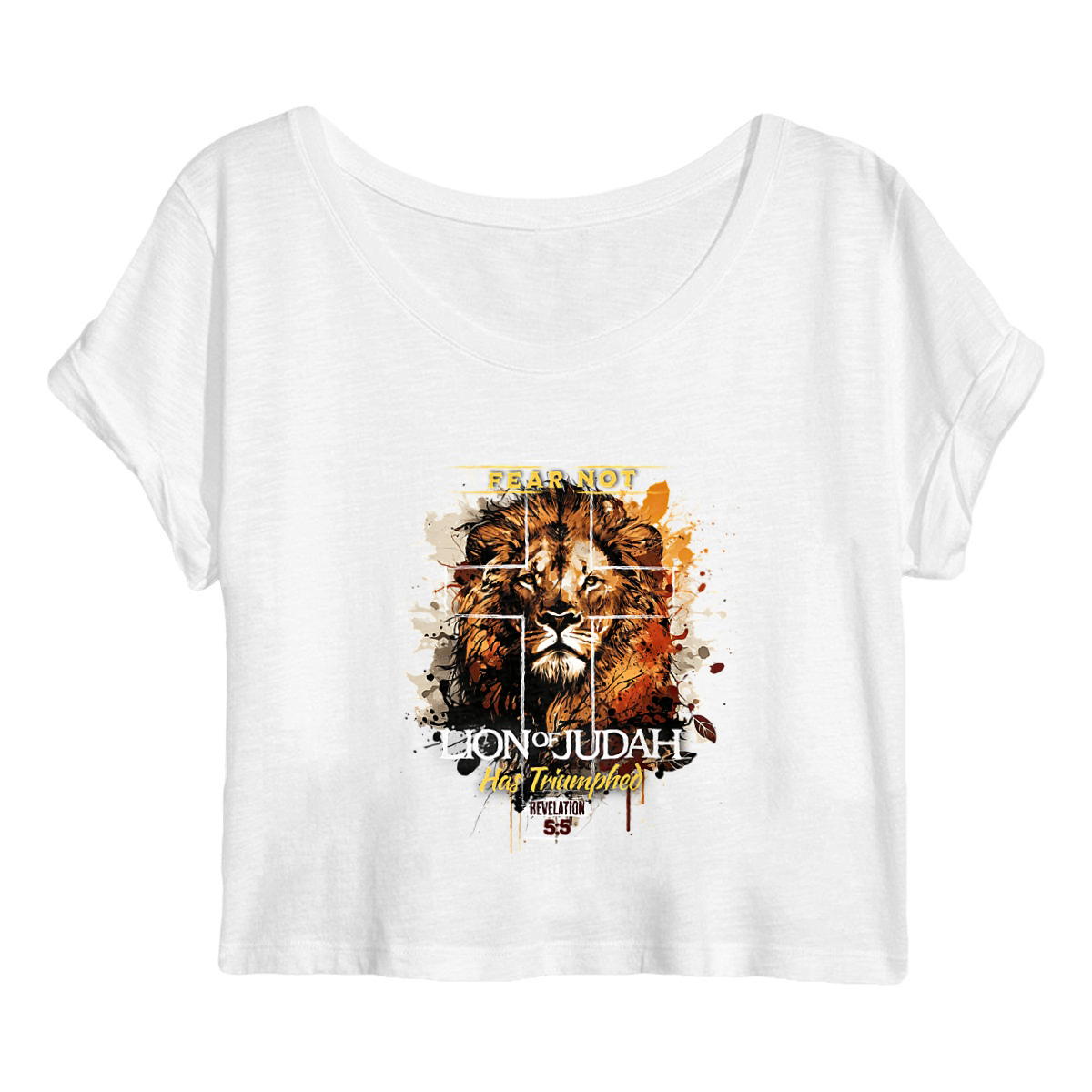 Image back Women's crop top Premium+ fear not, lion of Judas
