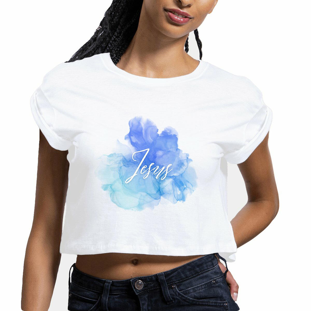 Image front Women's crop top "croix"