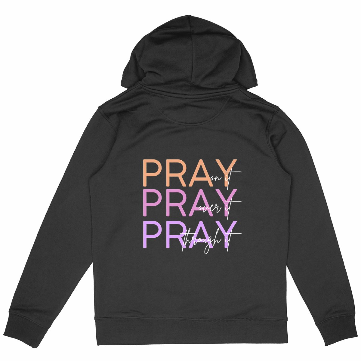 Image back Unisex hoodie - Premium Plus Pray 3x