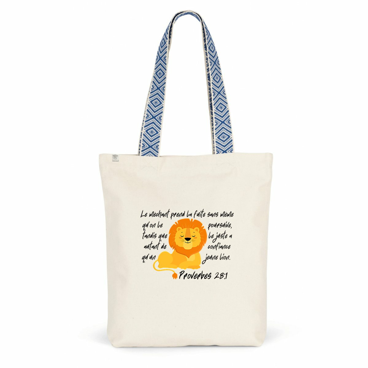 Image back 100% recycled totebag proverbes 28 : 1 