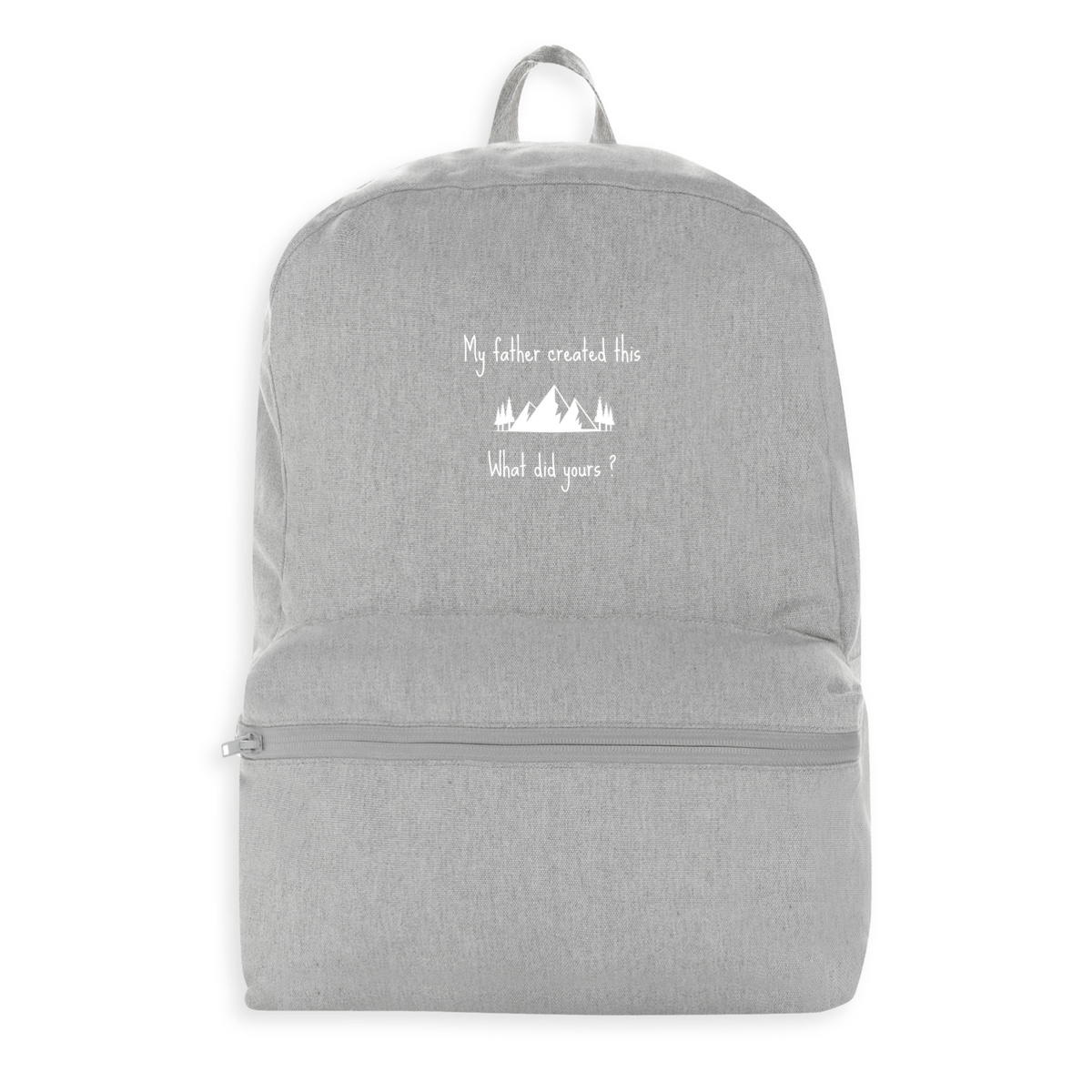 Image front 100% recycled backpack Premium+ My father created this