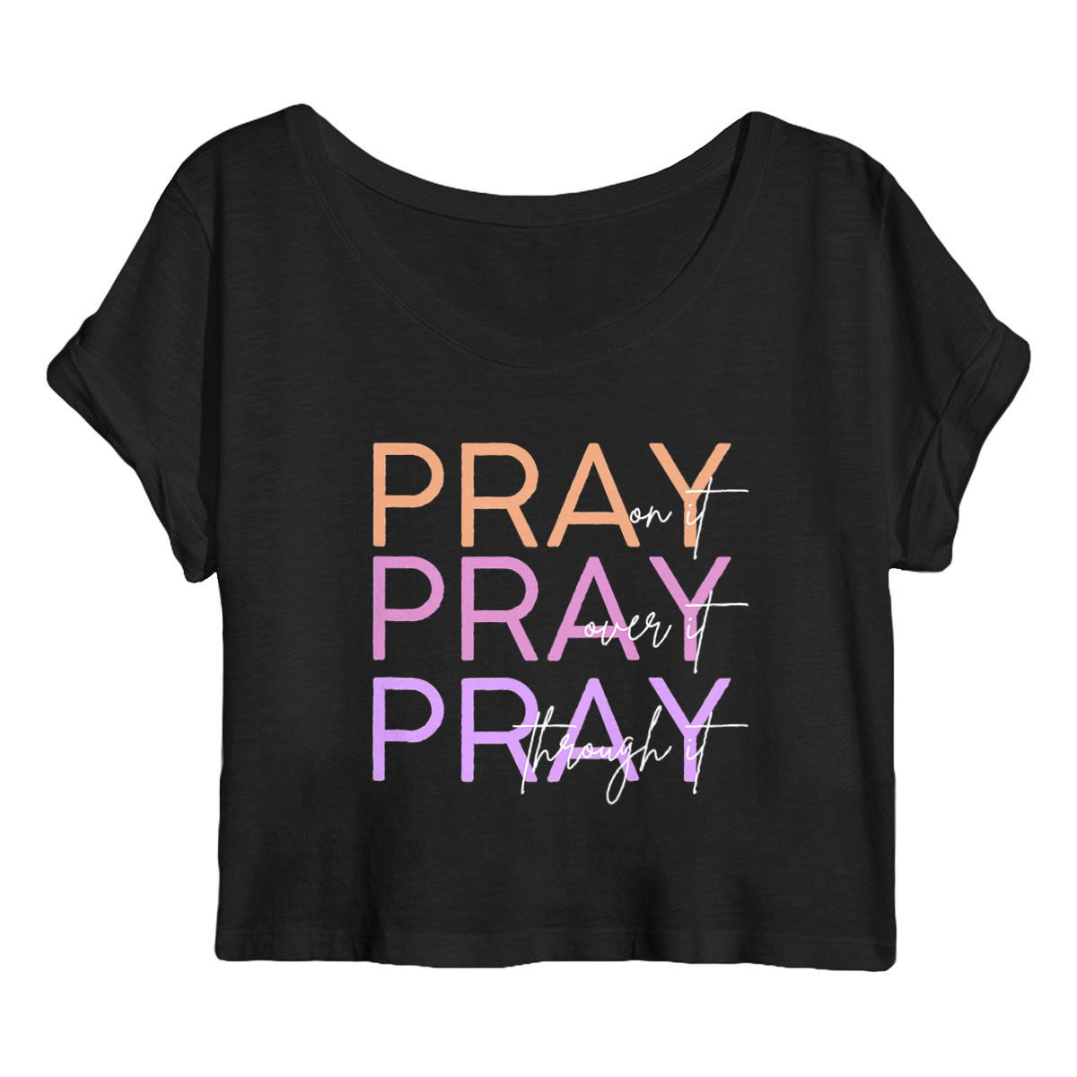 Image back Women's crop top - Premium Plus Pray 3x