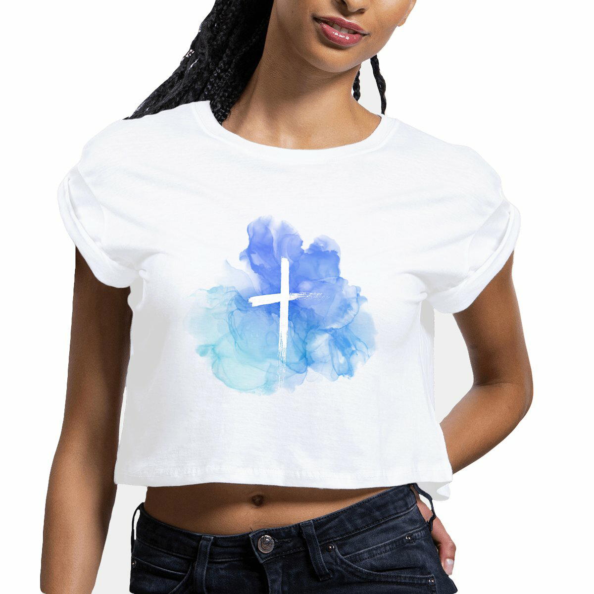 Image front Women's crop top "croix"