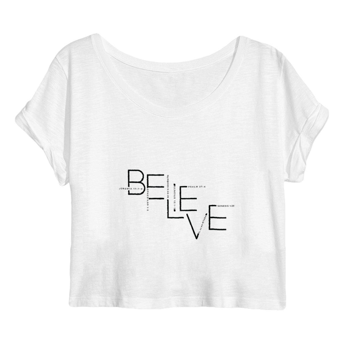Image back Women's crop top - Premium Plus BELIEVE