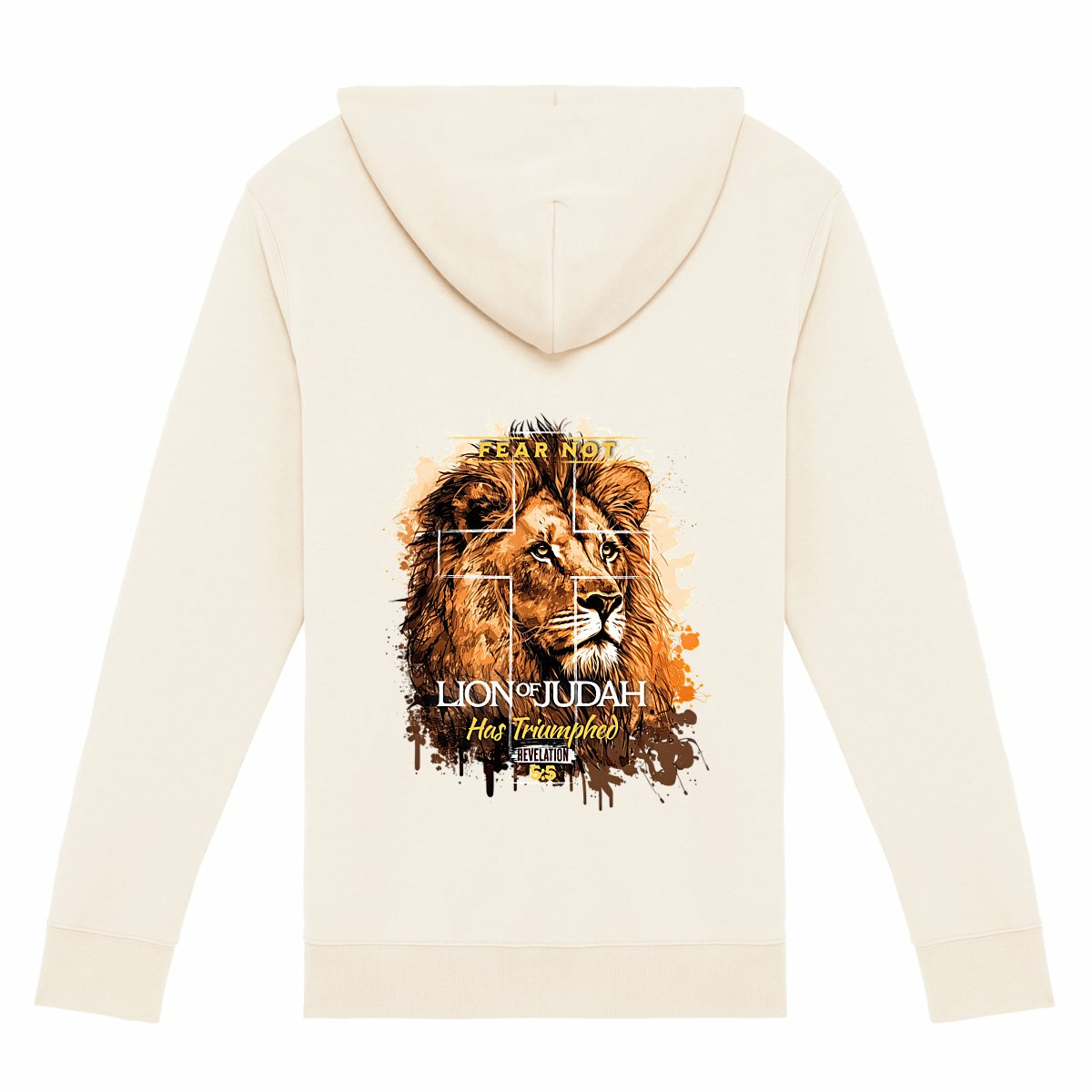 Image back Unisex Zip Hoodie Premium+ fear not lion of Judas