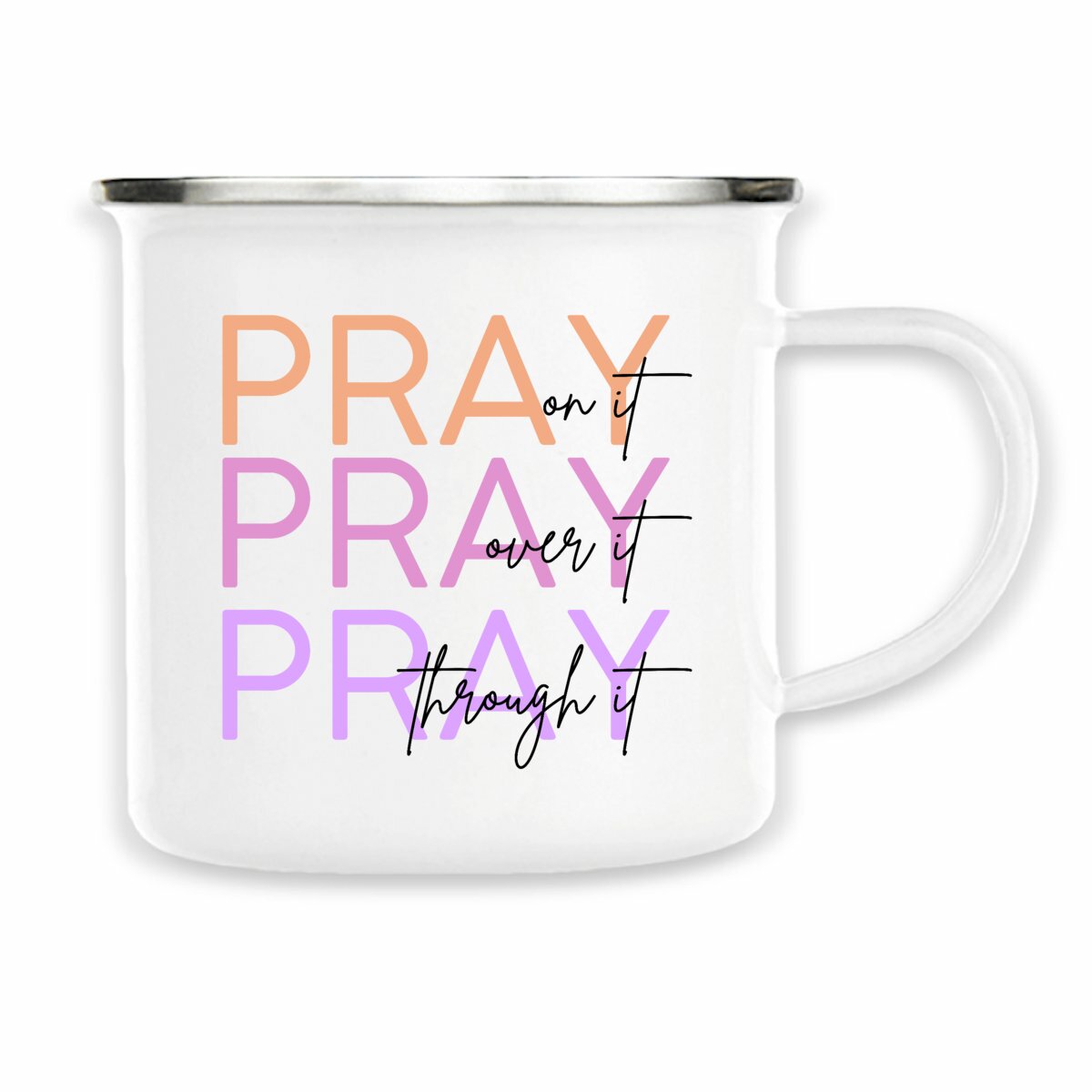 Image back Enamel mug - Premium Pray 3x
