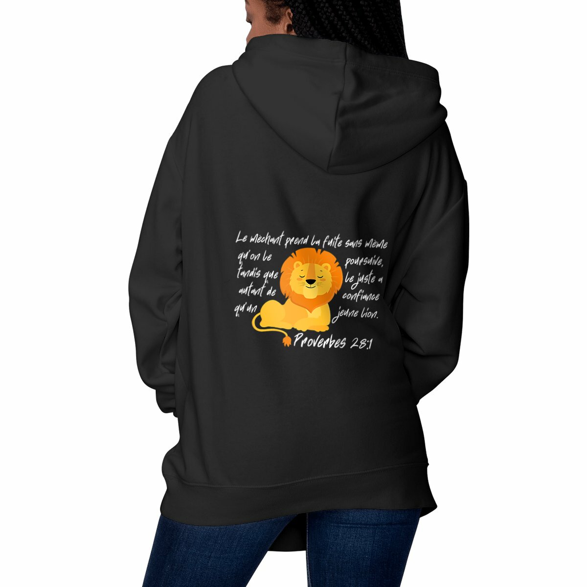 Image front Unisex Hoodie Premium+ Proverbes 28:1 Eternal Vibes