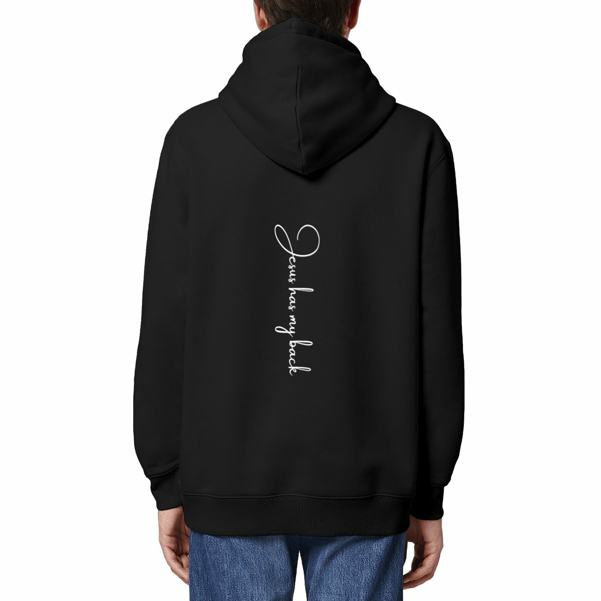 Image front Unisex hoodie - Premium Plus Jesus has my back