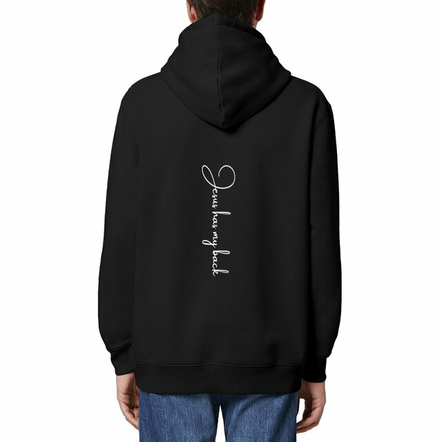 Image front Unisex hoodie - Premium Plus Jesus has my back