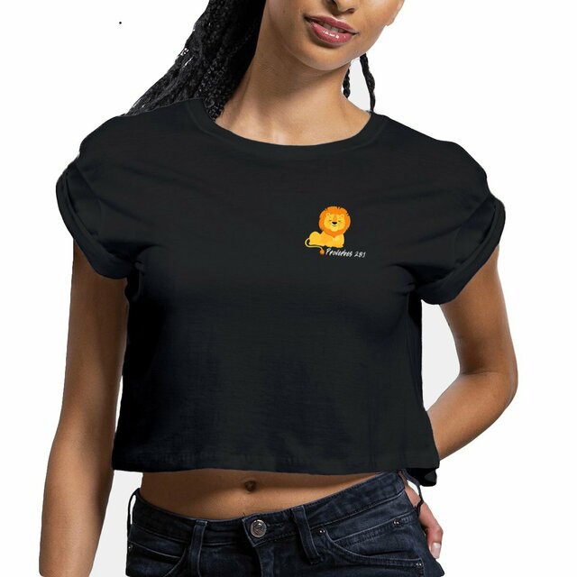 Image front Women's crop top Premium+ Proverbes 28:1