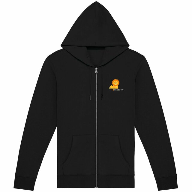Image back Unisex Zip Hoodie Premium+ Proverbes 28:1 Eternal Vibes