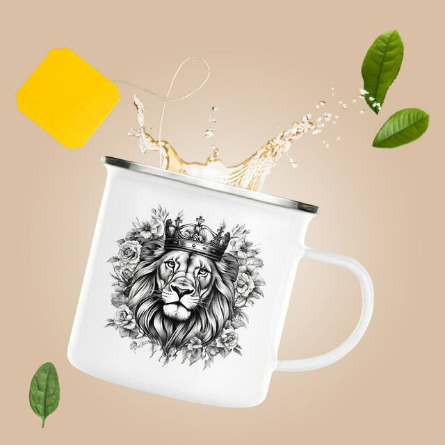Image front Enamel mug "Strong Lion"