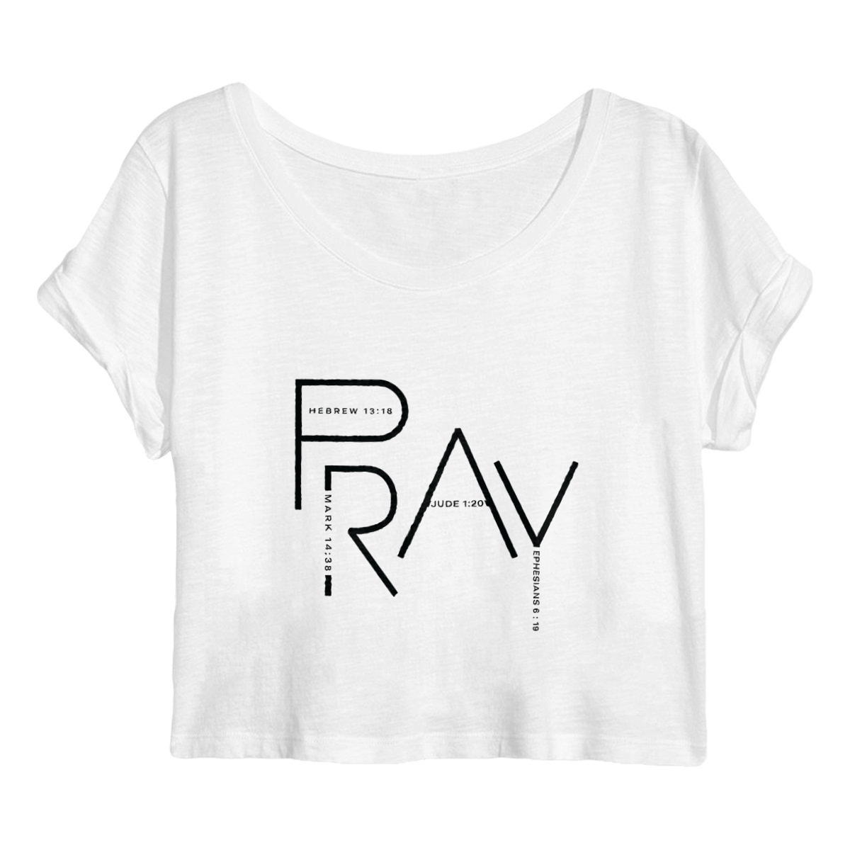 Image back Women's crop top - Premium Plus PRAY