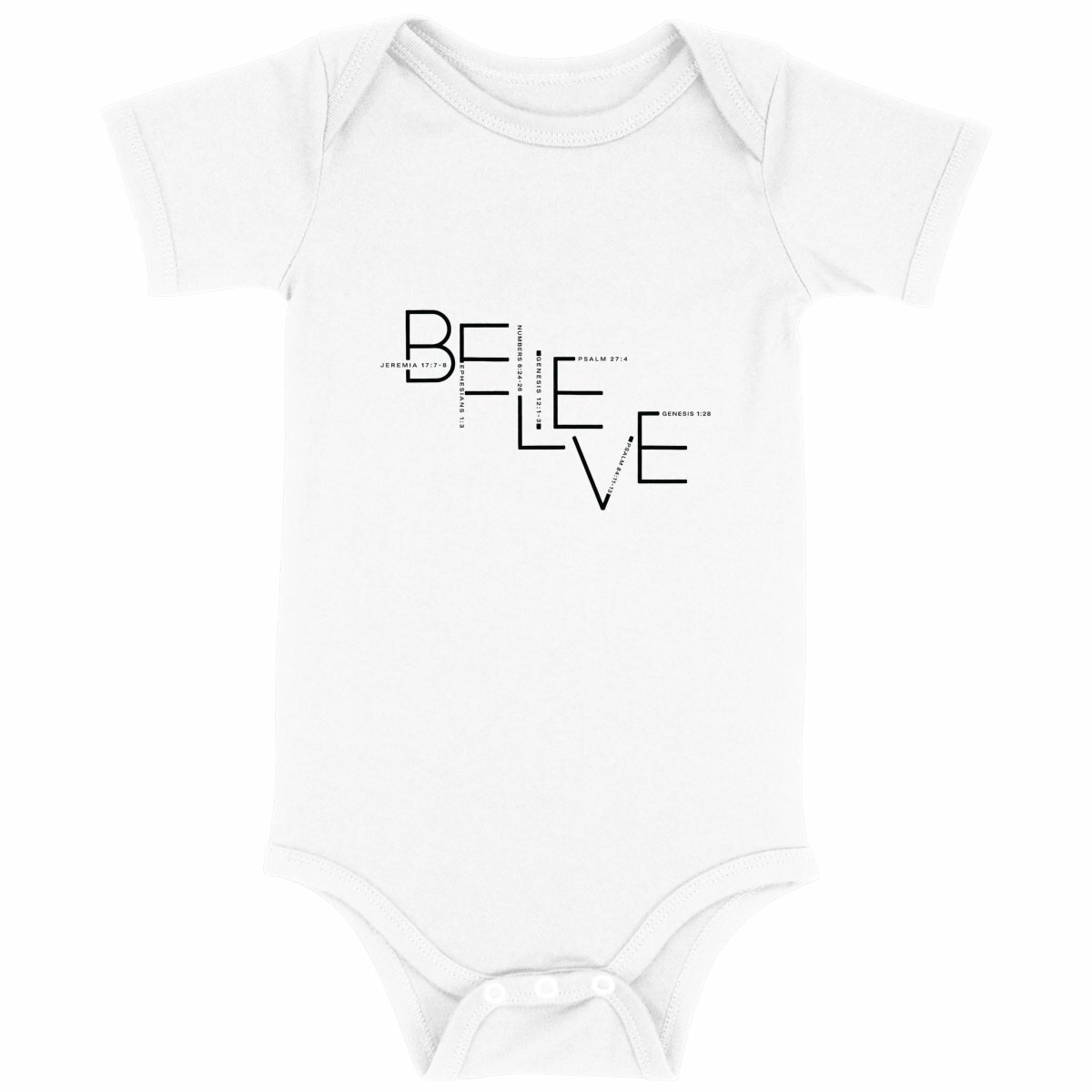 Image back Baby Bodysuit - Premium Plus BELIEVE