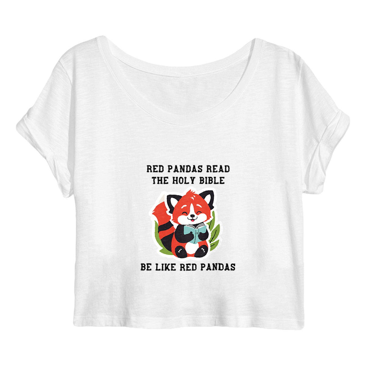 Image back Women's crop top Premium+ Be like red pandas