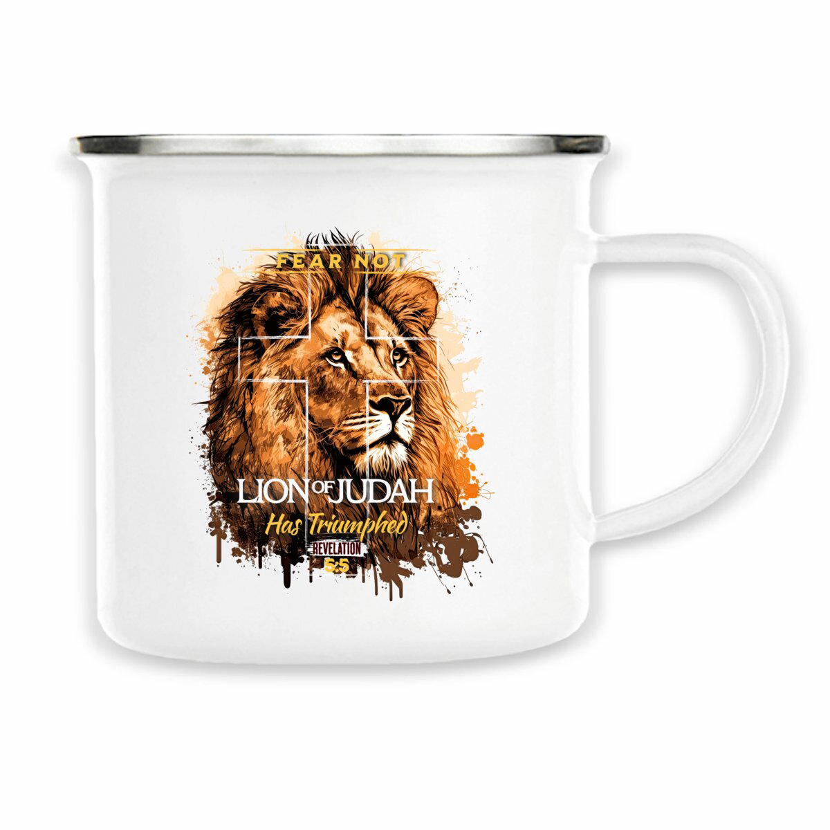 Image back Enamel mug Premium fear not lion of Judas