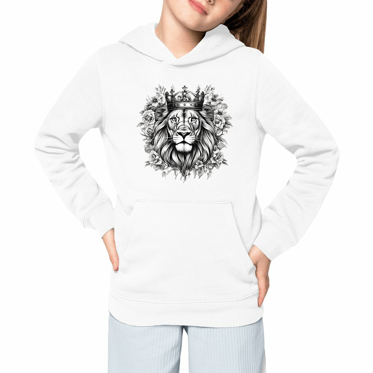 Image front Kids hoodie "Strong Lion"