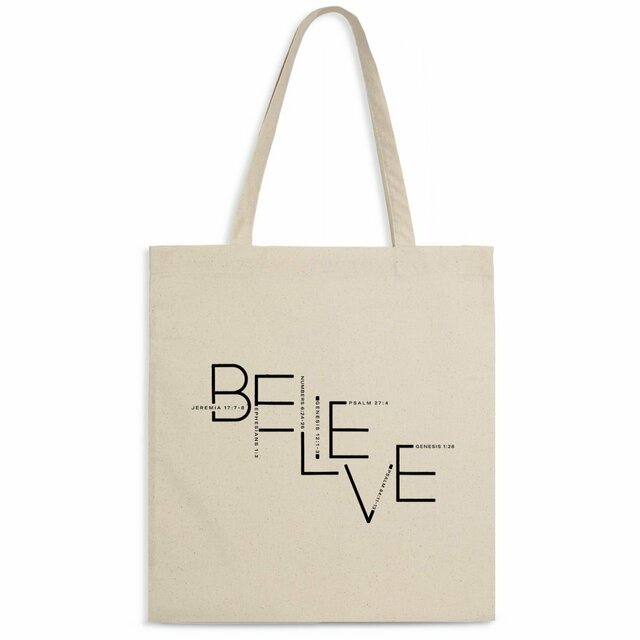 Image front Light Totebag - Premium BELIEVE