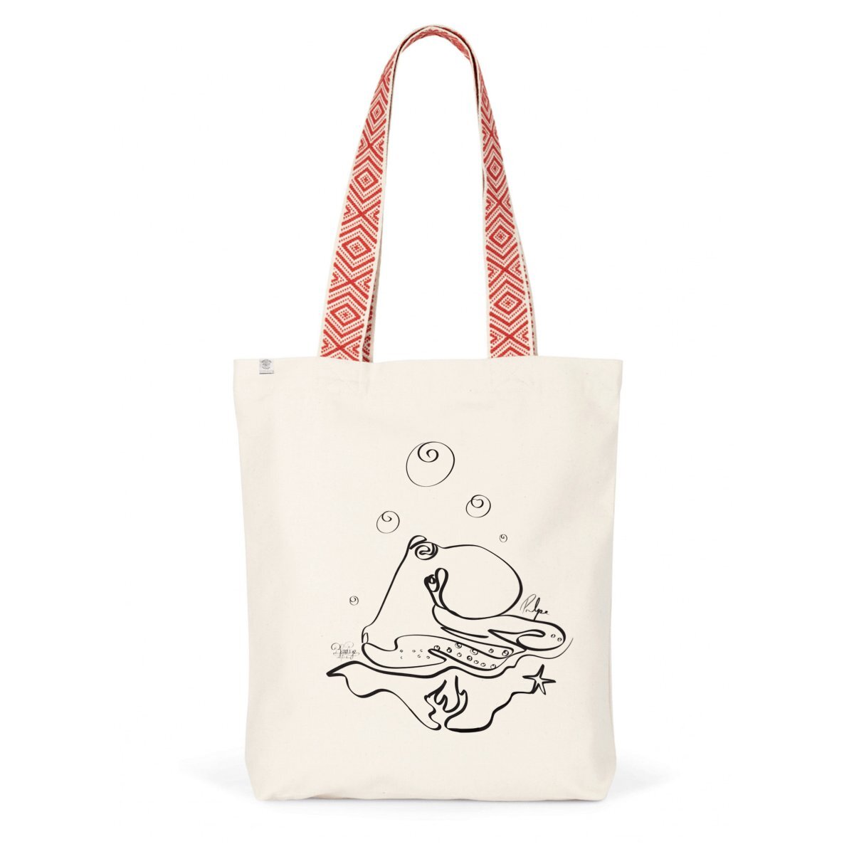 Image back Tote bag ethnique poulpe