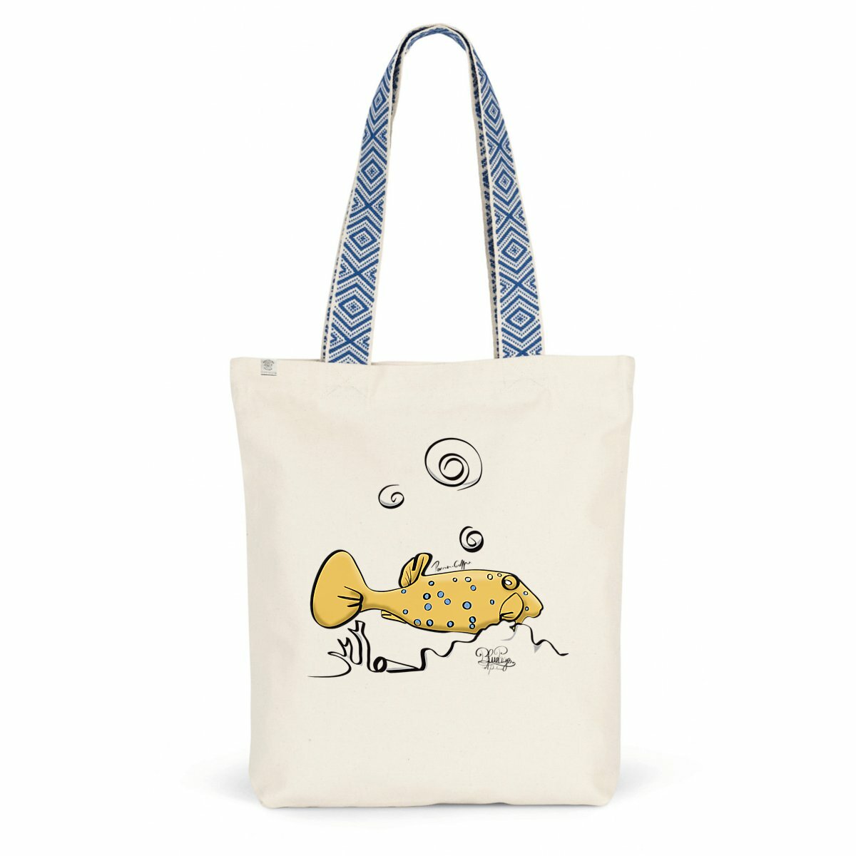 Image front Tote bag ethnique - poisson coffre 