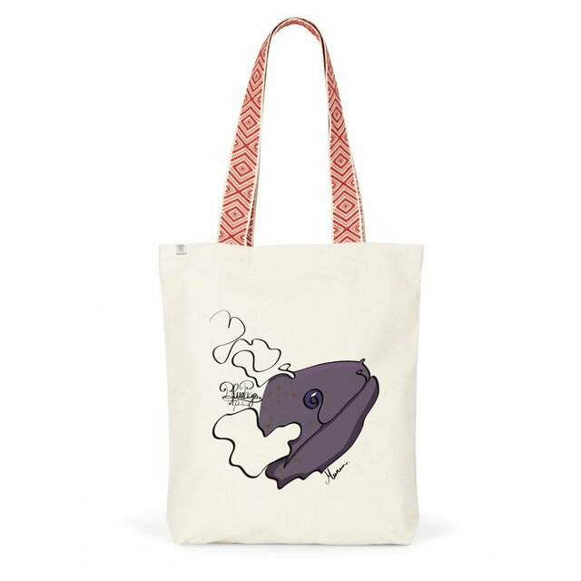 Image back Tote bag ethnique , murène 