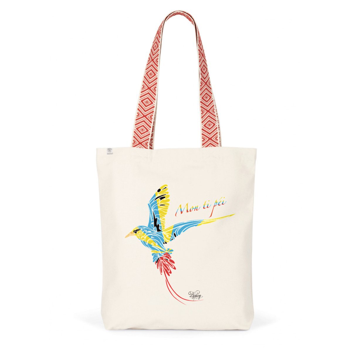 Image back Tote bag ethnique « mon ti péi » paille en queue 