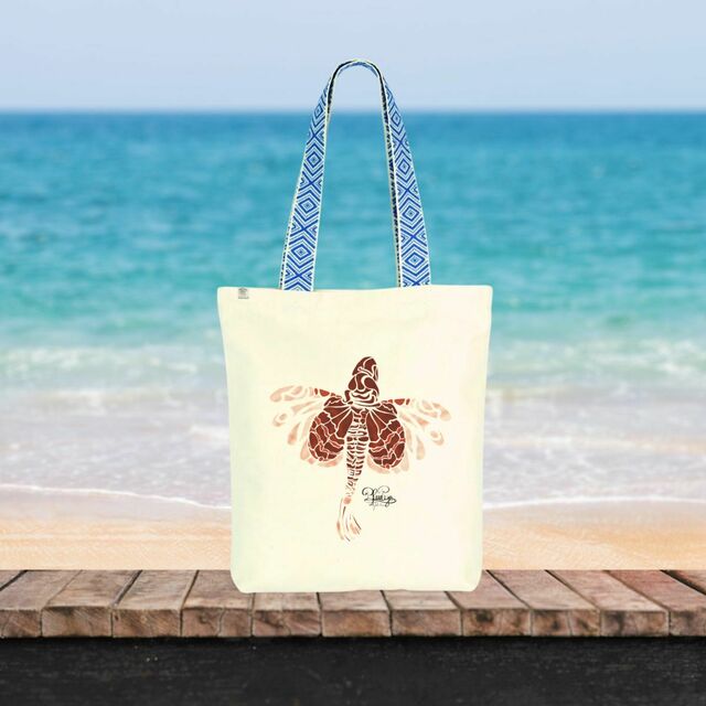 Image front Tote bag ethnique- tribal poisson lion (ptéroïs) 