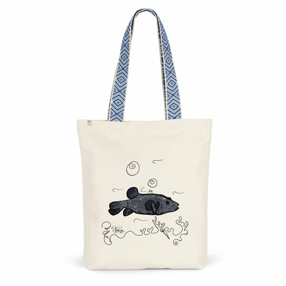 Image front Tote bag ethnique - poisson ballon 
