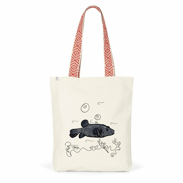 Image back Tote bag ethnique - poisson ballon 