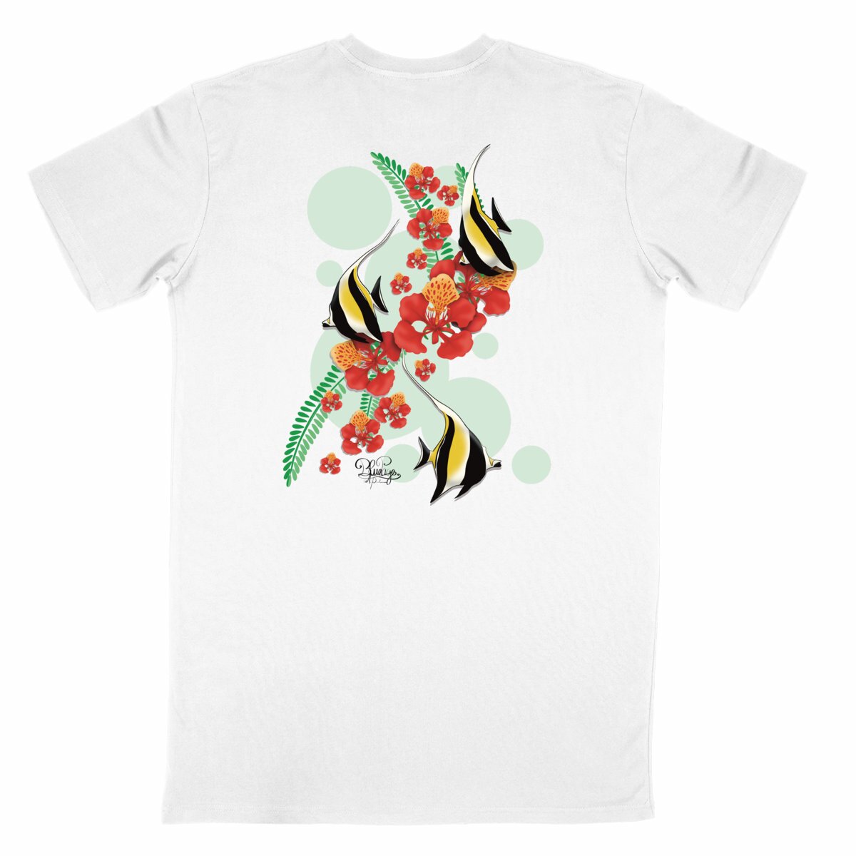 Image front T-shirt unisexe - idole des maures et fleur de flamboyant 