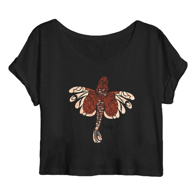 Image back Crop top - tribal poisson lion (ptéroïs)