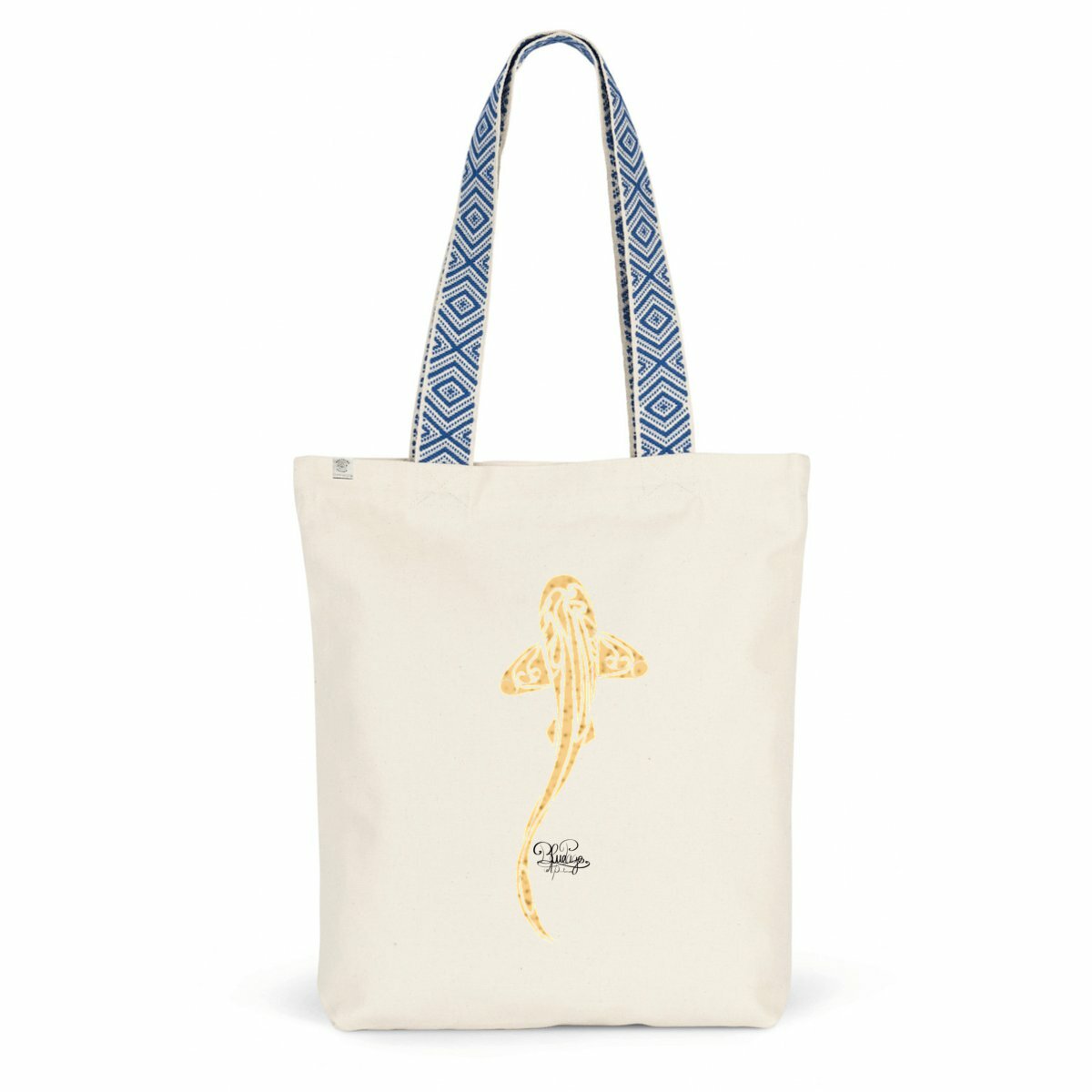 Image front Tote bag ethnique - requin léopard 