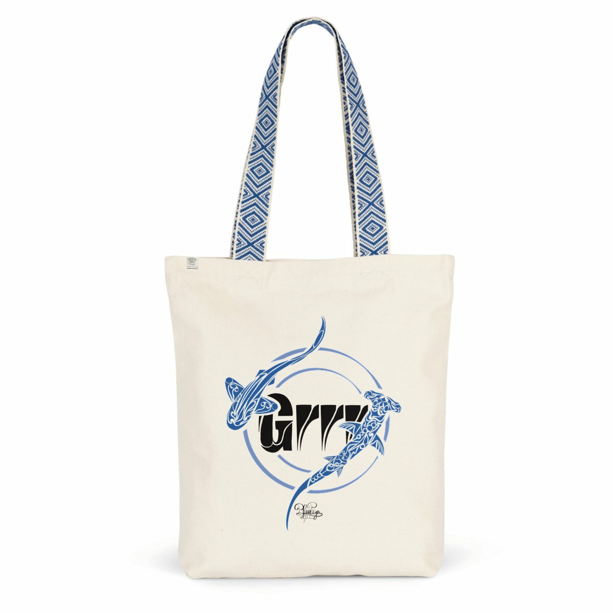 Image front Tote bag ethnique-grr les requins 