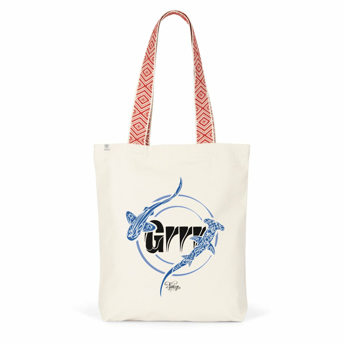 Image back Tote bag ethnique-grr les requins 
