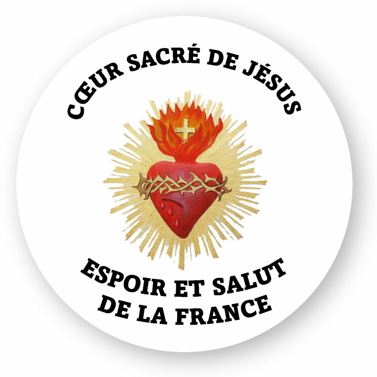 Image front Autocollants ronds _ Cœur Sacré de Jésus