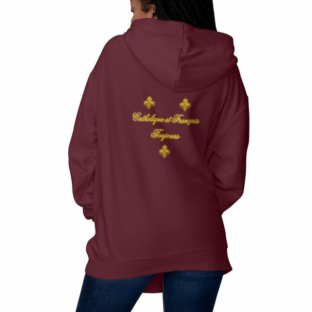 Image front Sweat à capuche _ "Catholique et Français toujours" _ dos