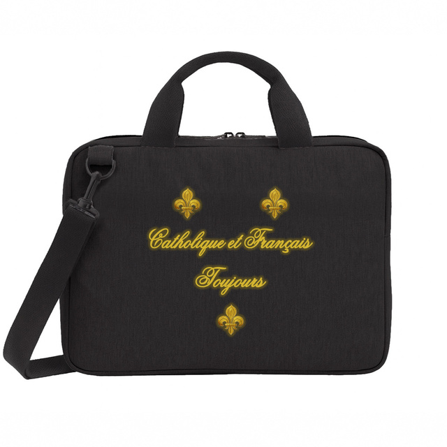 Image back Sac pour ordinateur _ "Catholique et Français toujours"