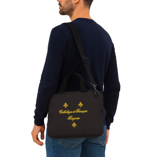 Image front Sac pour ordinateur _ "Catholique et Français toujours"