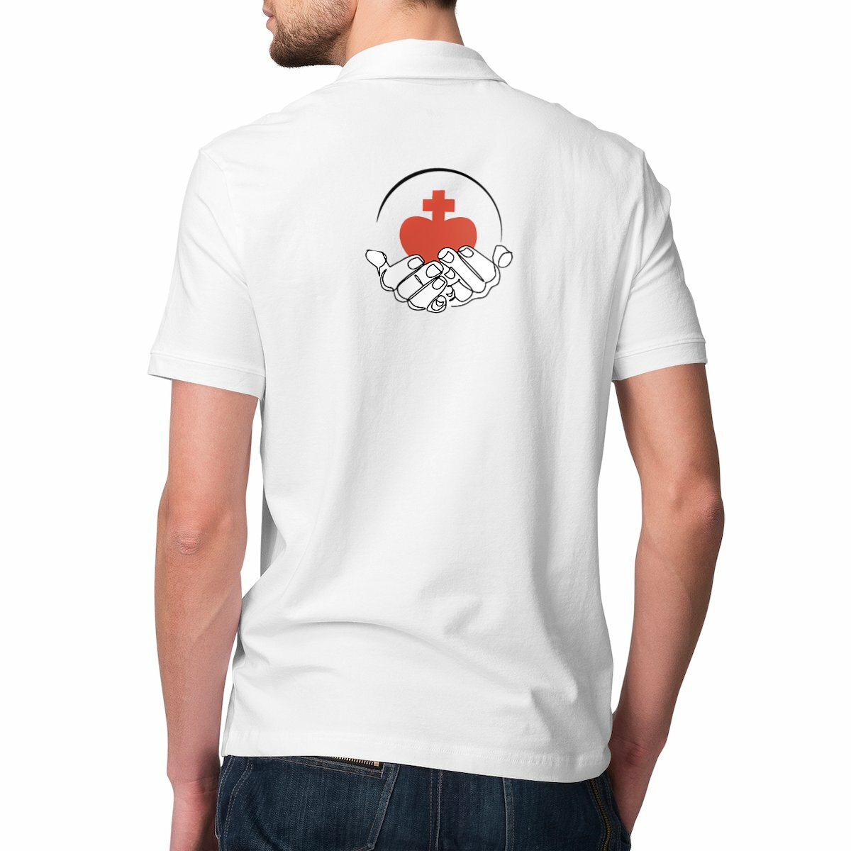 Image front Polo Homme _ Sacré-Coeur _ dos