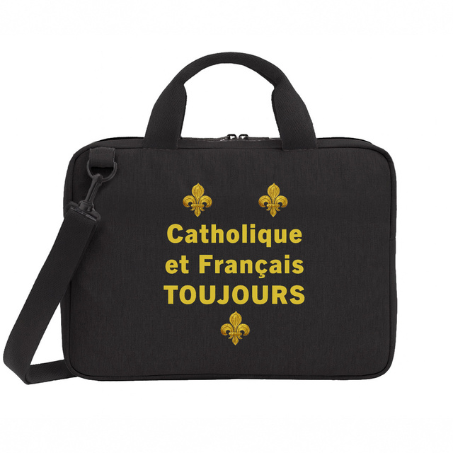 Image back Sac ordinateur portable 15" _ Catholique et Français TOUJOURS