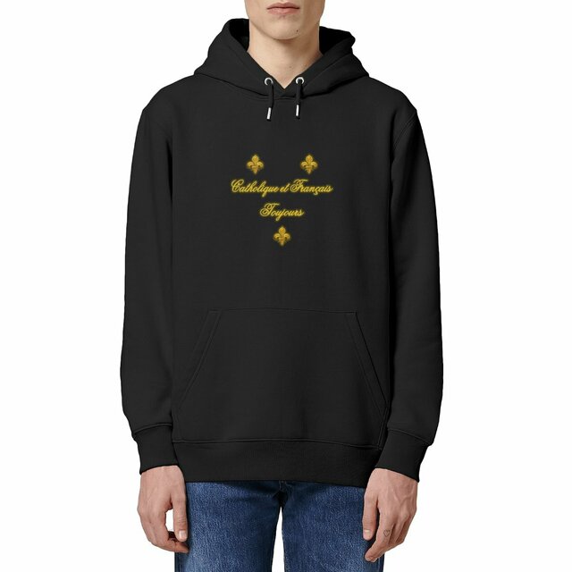 Image front Sweat à capuche _ "Catholique et Français toujours"