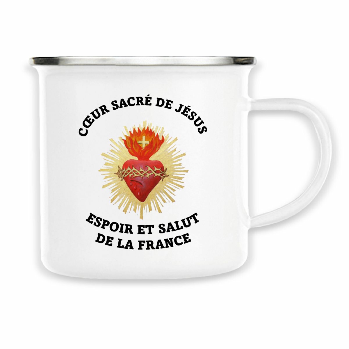 Image back Tasse métallique _ Cœur Sacré de Jésus