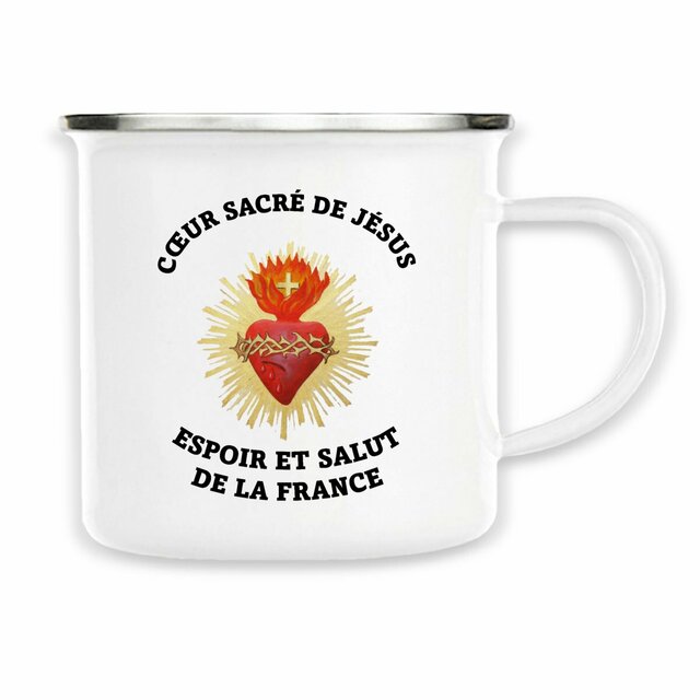 Image back Tasse métallique _ Cœur Sacré de Jésus